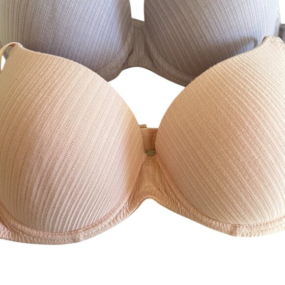 3/$25 Nautica Intimates Padded Push Up Bra Pink Sz 38C Underwire Support Tshirt - Picture 3 of 7